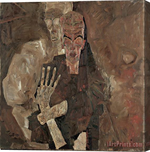 Egon Schiele Self Seer II (death And Man) Stretched Canvas Print / Canvas Art