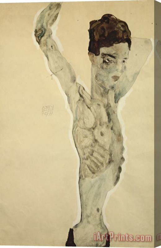Egon Schiele Standing Male Nude Stretched Canvas Painting / Canvas Art