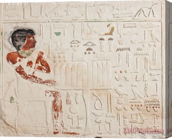 Egyptian fourth Dynasty Relief of Ka-aper with Offerings - Old Kingdom Stretched Canvas Painting / Canvas Art