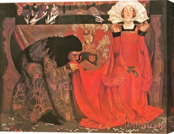 Eleanor Fortescue Brickdale The Pale Complexion of True Love And The Red Glow of Scorn And Proud Disdain From As You Like It Stretched Canvas Painting / Canvas Art