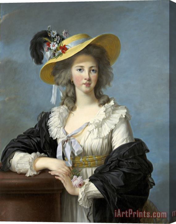 Elisabeth Louise Vigee Lebrun The Duchesse De Polignac Wearing a Straw Hat Stretched Canvas Print / Canvas Art