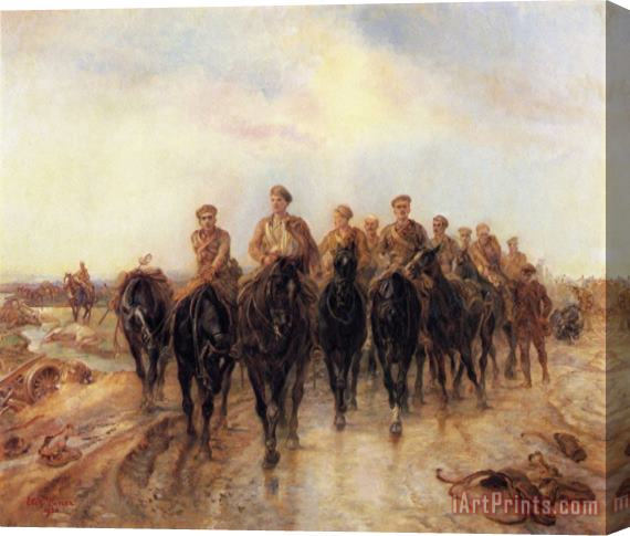 Elizabeth Thompson In The Retreat From Mons, The Royal Horse Guards Second Version Stretched Canvas Painting / Canvas Art