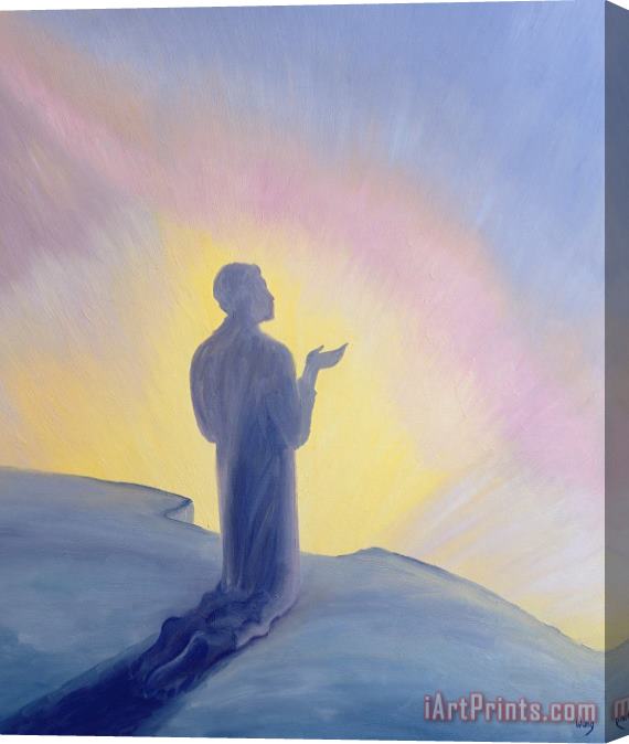 Elizabeth Wang In His life on earth Jesus prayed to His Father with praise and thanks Stretched Canvas Print / Canvas Art