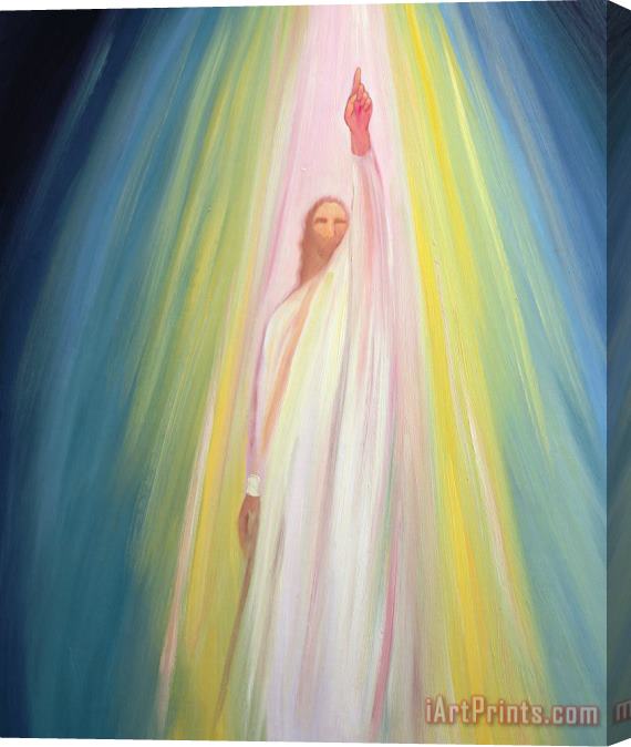 Elizabeth Wang Jesus Christ points us to God the Father Stretched Canvas Print / Canvas Art