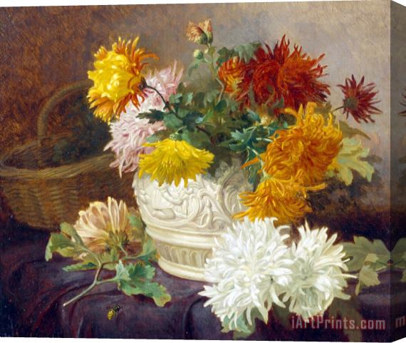 Eloise Harriet Stannard Still Life of Chrysanthemums Stretched Canvas Print / Canvas Art