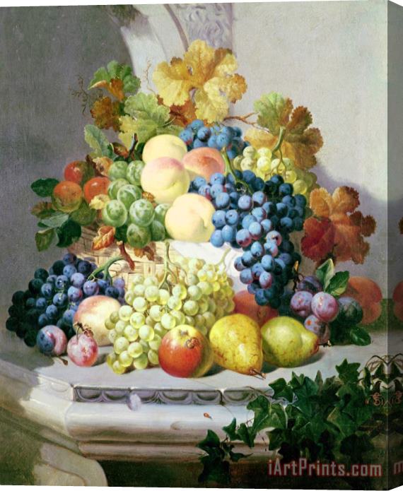 Eloise Harriet Stannard Still Life with Grapes And Pears Stretched Canvas Print / Canvas Art