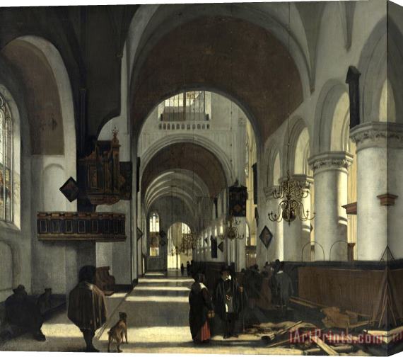 Emanuel De Witte Interior of a Church Stretched Canvas Painting / Canvas Art