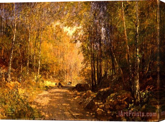 Emil Jakob Schindler Forest Lane Near Scharfling Stretched Canvas Painting / Canvas Art