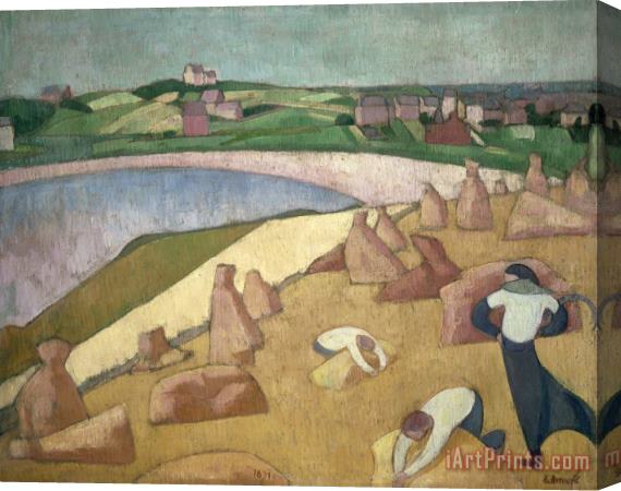 Emile Bernard Harvest by The Sea Stretched Canvas Print / Canvas Art