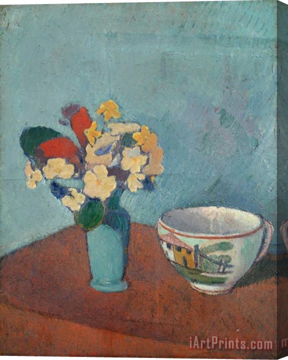 Emile Bernard Vase with Flowers And Cup Stretched Canvas Print / Canvas Art
