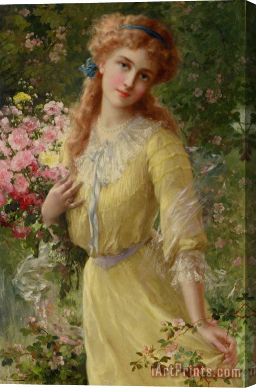 Emile Vernon In The Garden Stretched Canvas Print / Canvas Art
