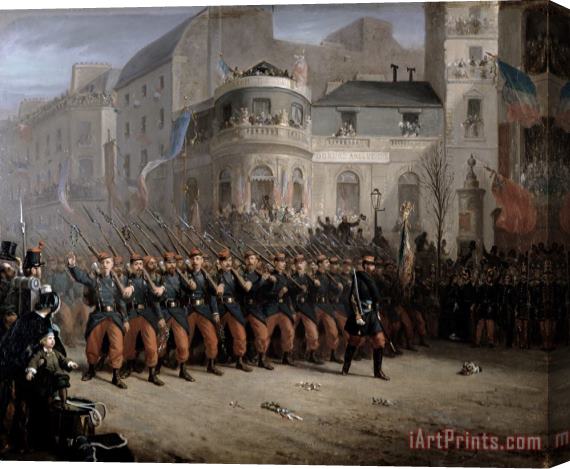 Emmanuel Masse The Return of the Troops to Paris from the Crimea Stretched Canvas Print / Canvas Art