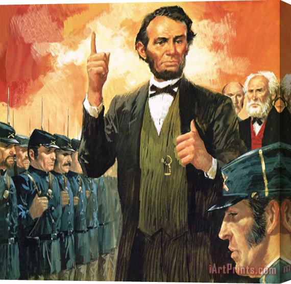 English School Abraham Lincoln Stretched Canvas Painting / Canvas Art