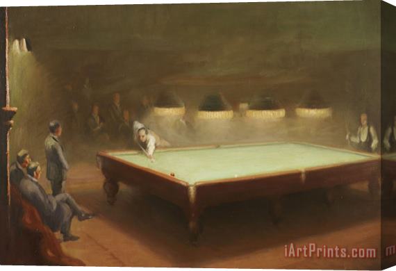English School Billiard Match at Thurston Stretched Canvas Painting / Canvas Art