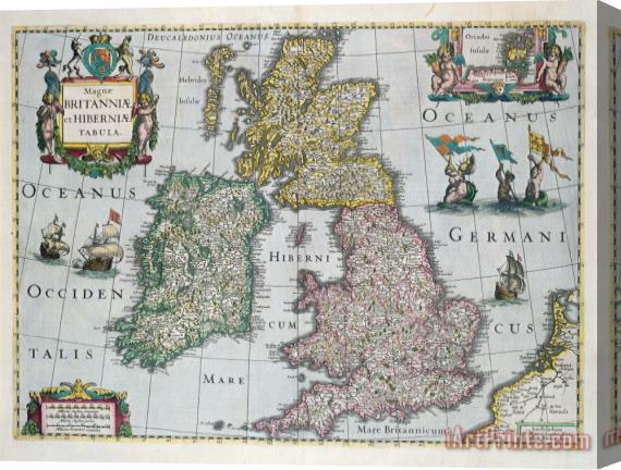 English school Map of Britain Stretched Canvas Print / Canvas Art