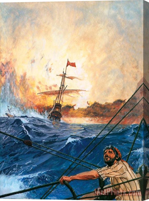 English School Vasco Da Gama's Ships Rounding The Cape Stretched Canvas Print / Canvas Art