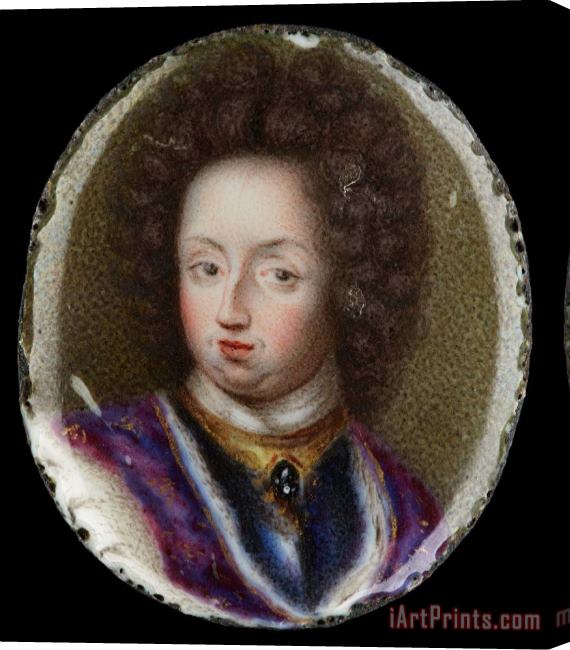 Erik Utterhielm Miniature Portrait of Charles Xi, King of Sweden 1660 1697 Stretched Canvas Print / Canvas Art