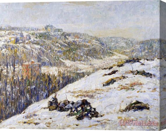 Ernest Lawson Harlem River, Winter Stretched Canvas Print / Canvas Art