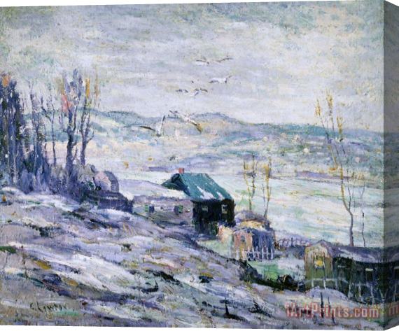 Ernest Lawson Windy Day, Bronx River Stretched Canvas Print / Canvas Art