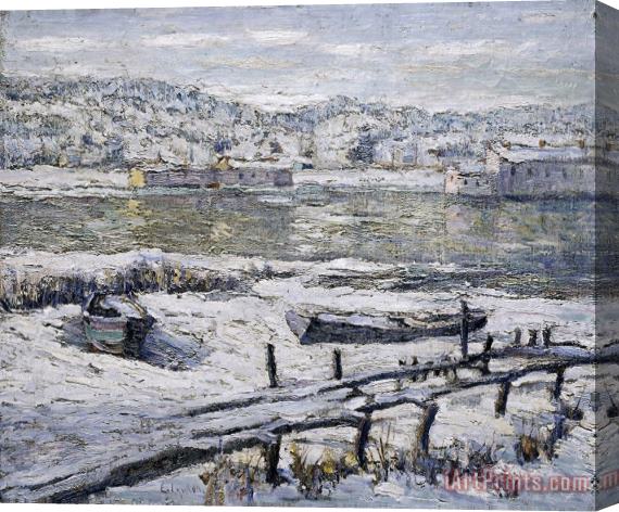 Ernest Lawson Winter Landscape Stretched Canvas Print / Canvas Art