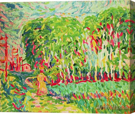 Ernst Ludwig Kirchner A Woman In A Birch Wood Stretched Canvas Painting / Canvas Art