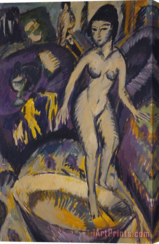 Ernst Ludwig Kirchner Female Nude With Hot Tub Stretched Canvas Print / Canvas Art