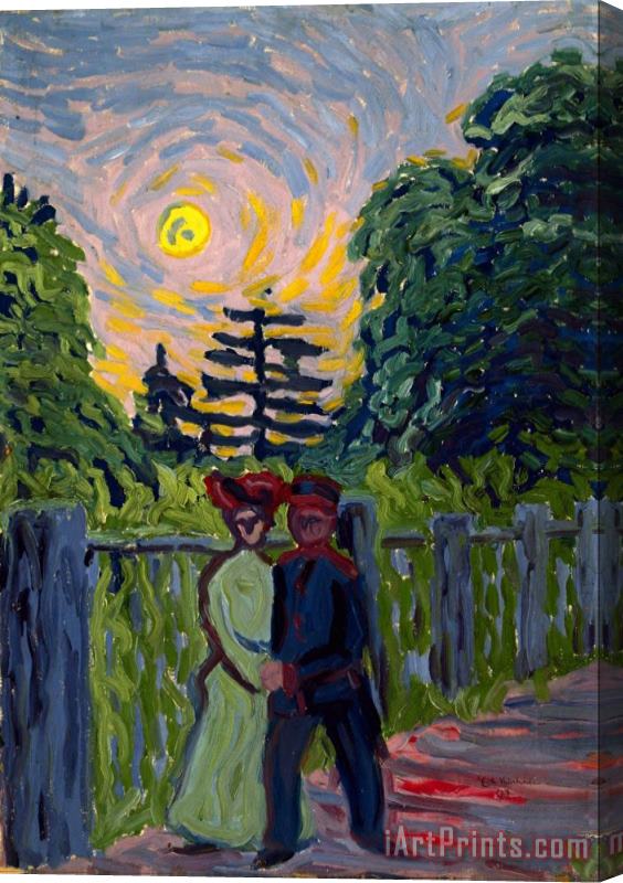 Ernst Ludwig Kirchner Moonrise Soldier And Maiden Stretched Canvas Print / Canvas Art