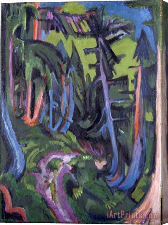 Ernst Ludwig Kirchner Mountain Forest Path Stretched Canvas Painting / Canvas Art