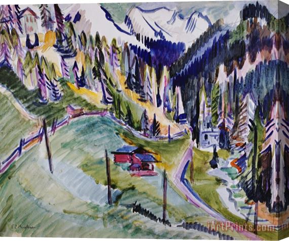 Ernst Ludwig Kirchner Mountain Landscape Stretched Canvas Print / Canvas Art