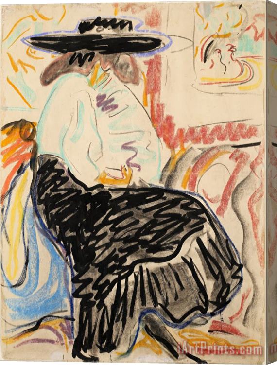 Ernst Ludwig Kirchner Seated Woman in The Studio Stretched Canvas Print / Canvas Art