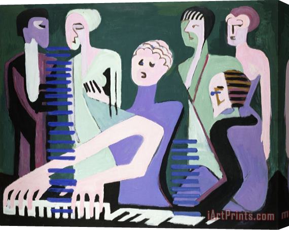 Ernst Ludwig Kirchner Singer on Piano (pianist) Stretched Canvas Print / Canvas Art
