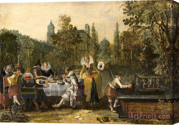 Esaias Van De Velde Merry Company in a Park Stretched Canvas Print / Canvas Art