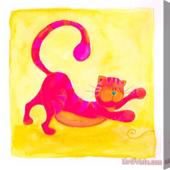 Esteban Studio Cat And Yarn Stretched Canvas Print / Canvas Art
