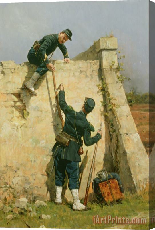 Etienne Prosper Berne-Bellecour A Quick Escape Stretched Canvas Painting / Canvas Art