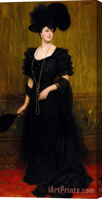 Eugen von Blaas Portrait of Madame Lebreton, 1908 Stretched Canvas Print / Canvas Art
