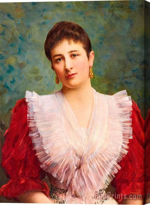Eugen von Blaas Portrait of Olga Sardegna Daverio, 1896 Stretched Canvas Painting / Canvas Art
