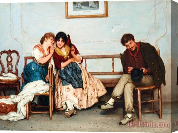 Eugen von Blaas Secrets, 1884 Stretched Canvas Print / Canvas Art