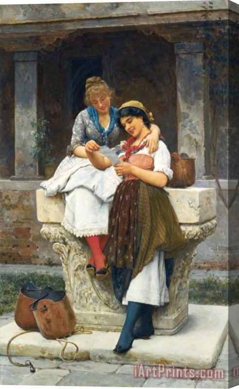 Eugen von Blaas The Love Letter, 1887 Stretched Canvas Print / Canvas Art
