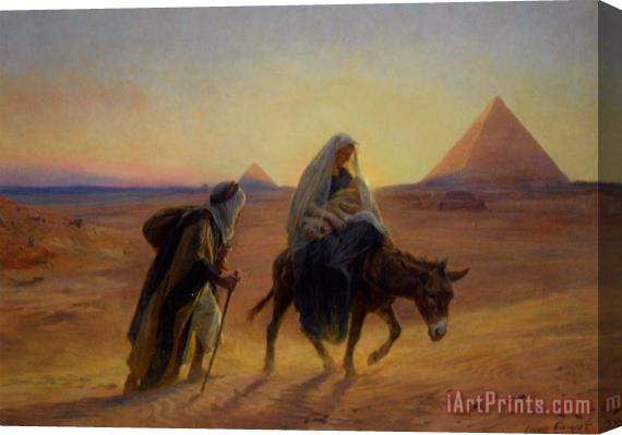 Eugene Alexis Girardet Flight Into Egypt Stretched Canvas Painting / Canvas Art