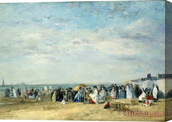 Eugene Boudin Beach of Trouville Stretched Canvas Painting / Canvas Art
