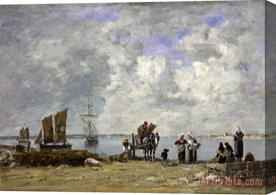 Eugene Boudin Fishermen's Wives at The Seaside Stretched Canvas Print / Canvas Art