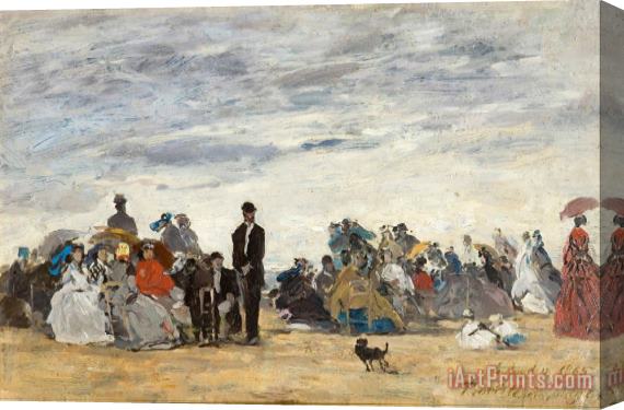 Eugene Boudin The Beach at Trouville Stretched Canvas Painting / Canvas Art