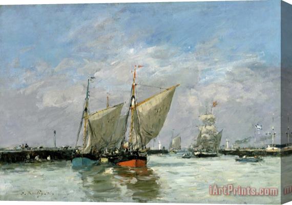 Eugene Boudin Trouville, The Jetties, High Tide Stretched Canvas Print / Canvas Art