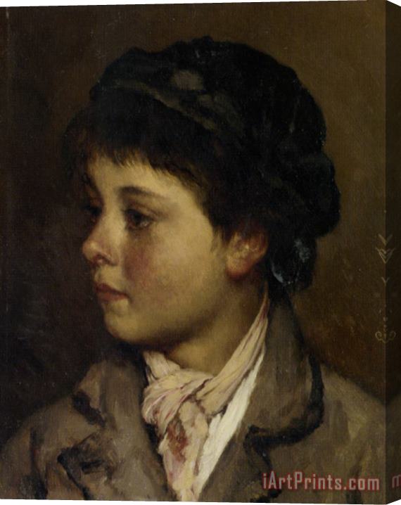 Eugene De Blaas Portrait of a Young Boy Stretched Canvas Print / Canvas Art