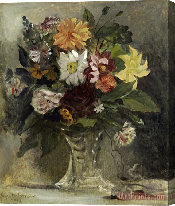 Eugene Delacroix A Vase of Flowers Stretched Canvas Print / Canvas Art