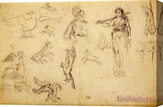 Eugene Delacroix Animal And Figure Studies Stretched Canvas Print / Canvas Art