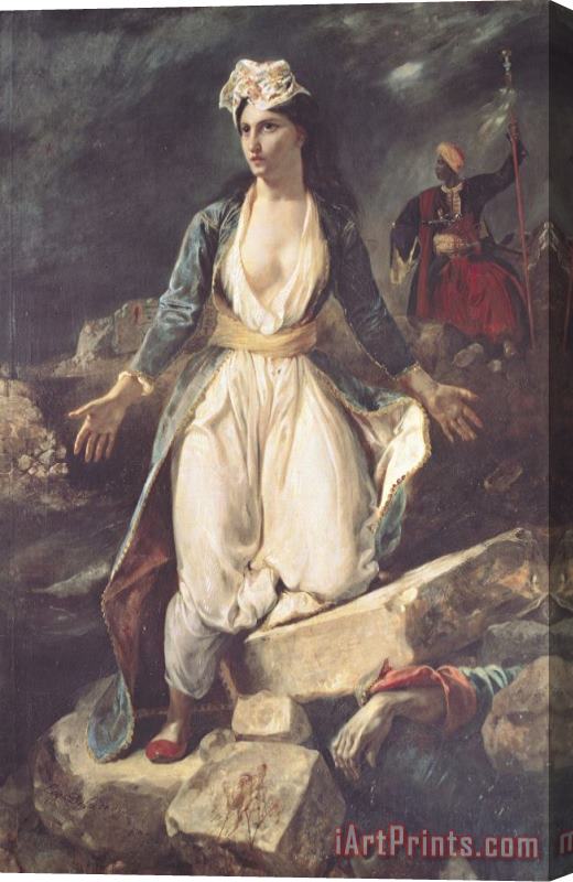 Eugene Delacroix Greece Expiring on The Ruins of Missolonghi Stretched Canvas Painting / Canvas Art