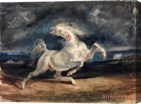 Eugene Delacroix Horse Frightened by Lightning Stretched Canvas Print / Canvas Art