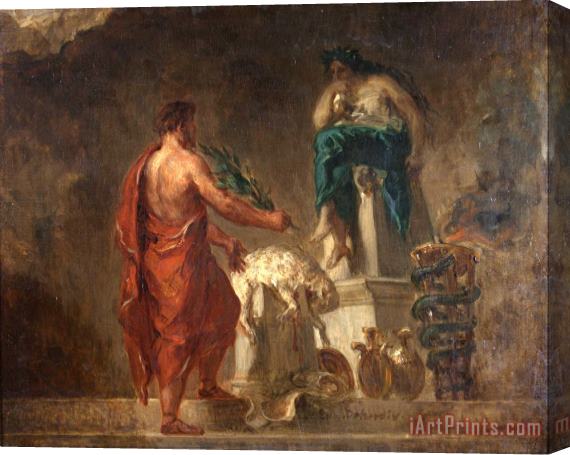 Eugene Delacroix Lycurgus Consulting The Pythia Stretched Canvas Print / Canvas Art