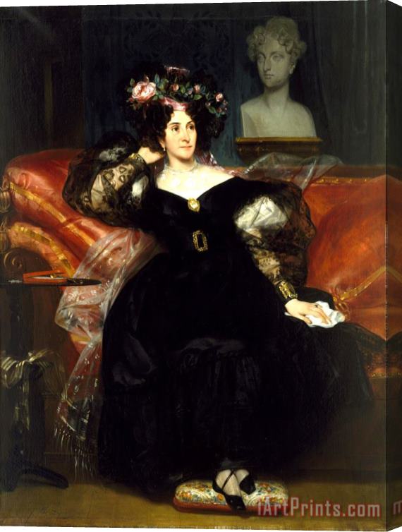 Eugene Deveria Portrait of Mme. Jule Antoine Droz Stretched Canvas Painting / Canvas Art